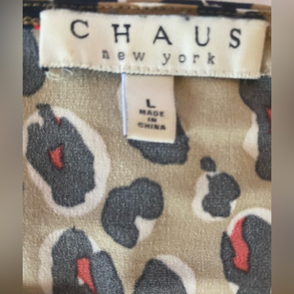 Chaus New York Leopard Print Tunic Top, Size L - Picture 3 of 6